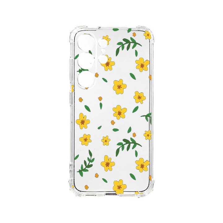 Husa BestCase® Anti Shock, Compatibila Cu Samsung Galaxy S23 Ultra, Little yellow flowers, 1.5MM, Rezistenta La Socuri, Protectie Camera, AS 696