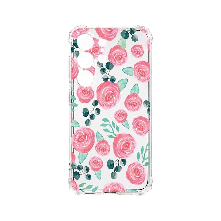 Husa BestCase® Anti Shock, Compatibila Cu Samsung Galaxy S23 Ultra, Rose Pattern, 1.5MM, Rezistenta La Socuri, Protectie Camera, AS 640