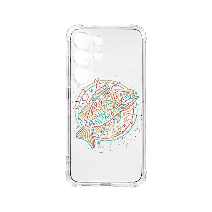 Husa BestCase® Anti Shock, Compatibila cu Samsung Galaxy S23 Ultra, Neon Fish, 1.5MM, Rezistenta La Socuri, Protectie Camera, AS 798