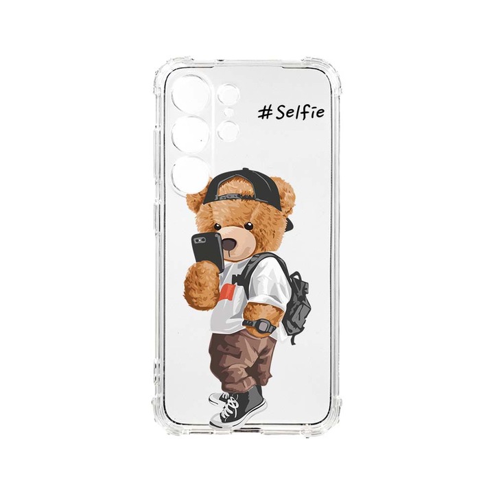 Husa BestCase® Anti Shock, Compatibila Cu Samsung Galaxy S23 Ultra, Selfie Teddy Bear, 1.5MM, Rezistenta La Socuri, Protectie Camera, AS 925