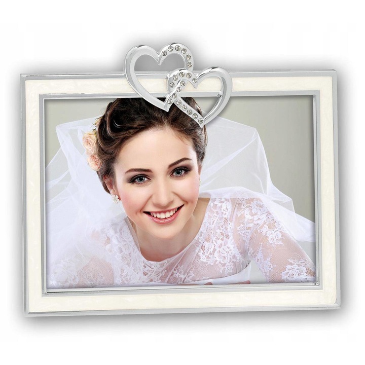 Rama foto, Zep, 13x18cm, Argintiu/Alb