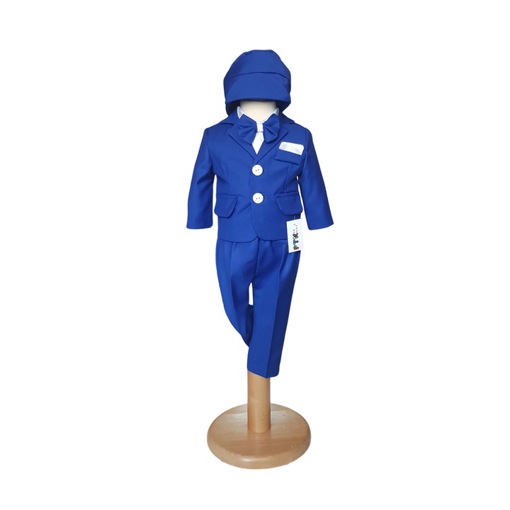 Costum Botez Albastru Alin 5 piese PTK Fashion - 9 luni