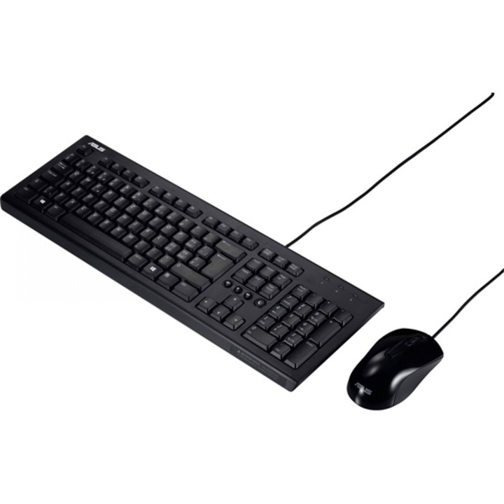 Комплект клавиатура и мишка ASUS U2000, Hungarian distribution, черен