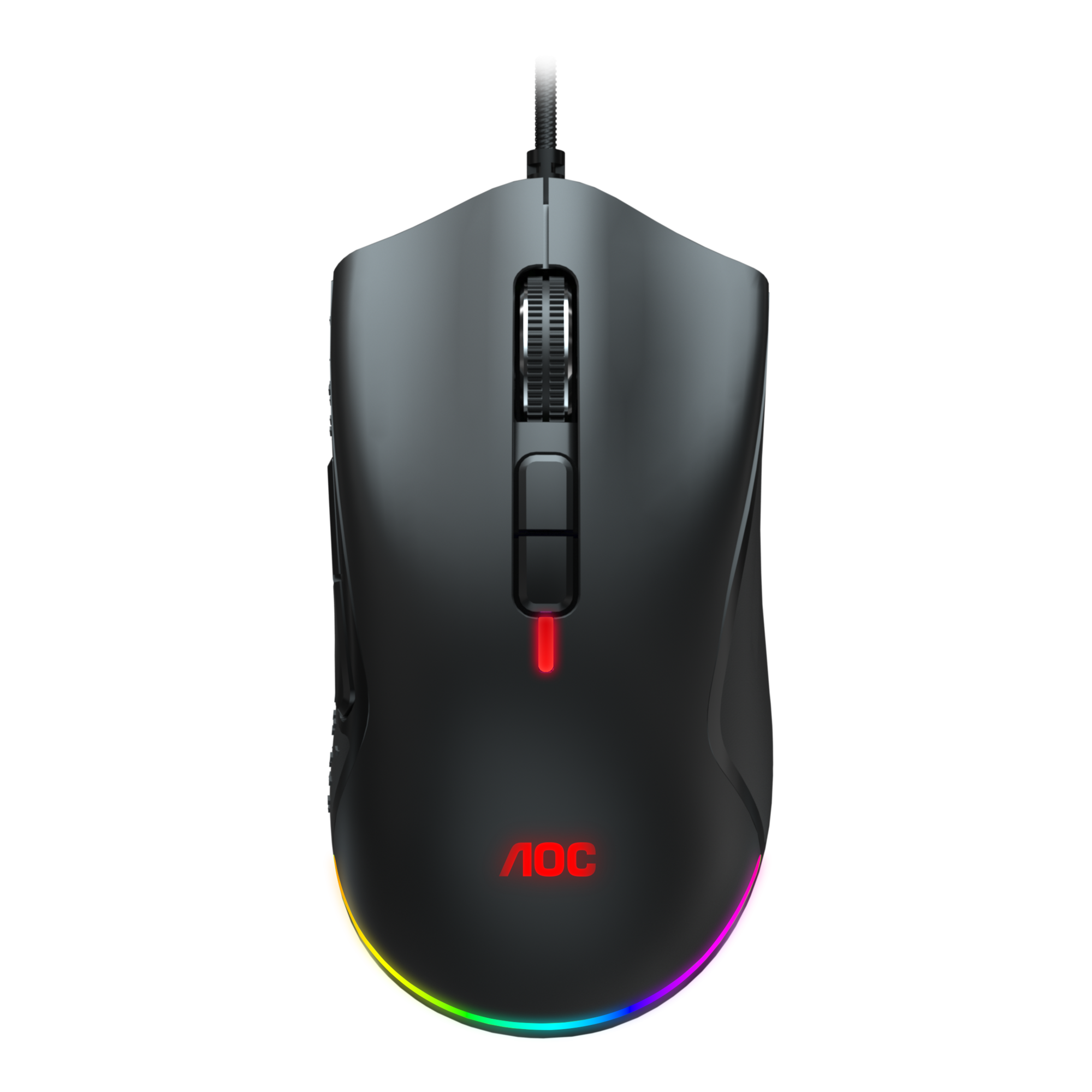Mouse AOC GM530B, ergonomic, USB 2.0, 16000DPI, 7 butoane, RGB, 1.8m, negru