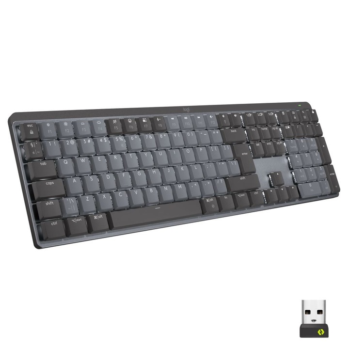 Logitech MX Mechanical billentyűzet RF vezeték nélküli + Bluetooth QWERTY Brit angol Grafit, Szürke (920-010756)