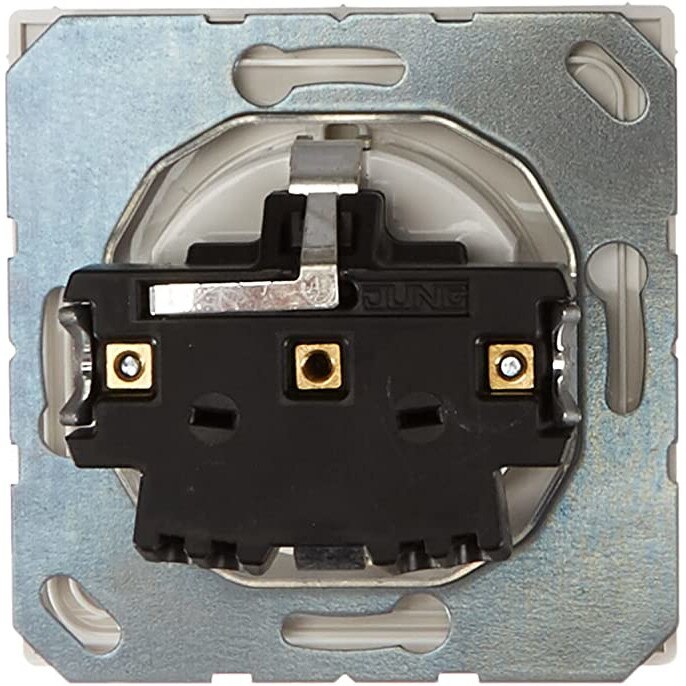 Jung 1520 BFKL Presa Schuko 16A 250V Bianca - Con Coperchio Ribaltabile, Morsetti A Molla, Serie CD