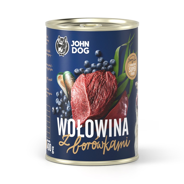 Hrana pentru caini, John Dog, Aroma de vita, 400 g