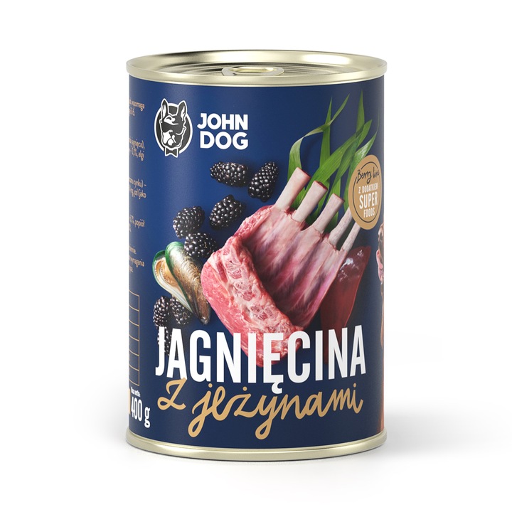 Hrana pentru caini, John Dog, Aroma de miel, 400 g