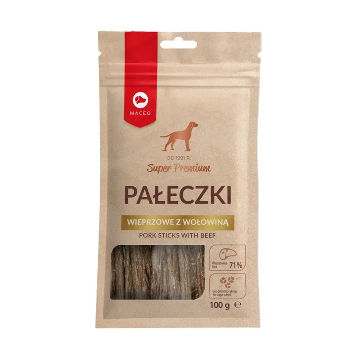 Batoane pentru caini, Maced, Aroma de porc, 100 g