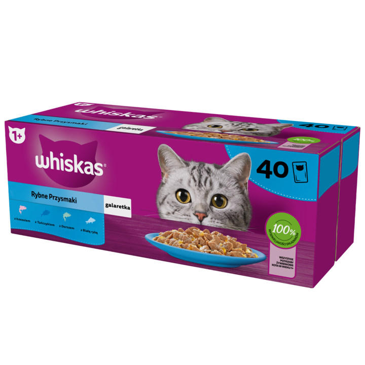 Set 40 cutii mancare pentru pisici, Whiskas, 40 x 85 g