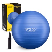 Minge gimnastica, exercitii fitness, cu sistem anti-burst, pompa inclusa, diametru 65 cm, PVC, Albastru