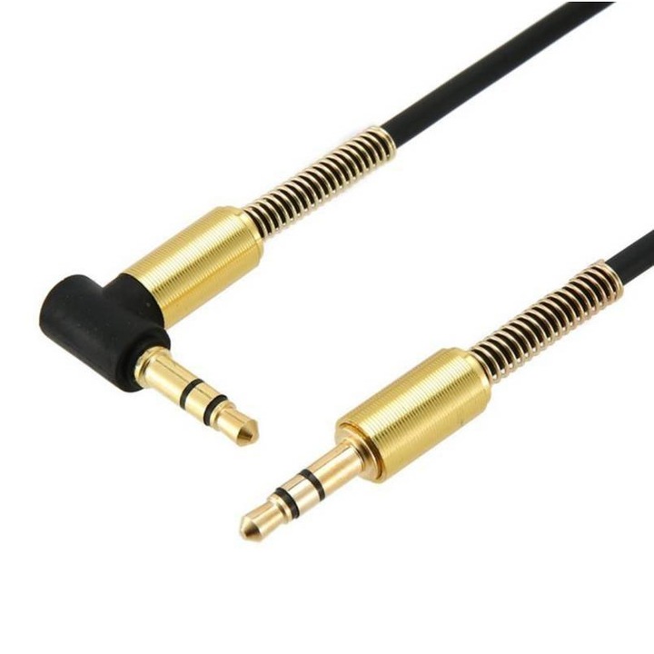 Cablu audio, Interlook, Mini Jack, 1 m, Negru