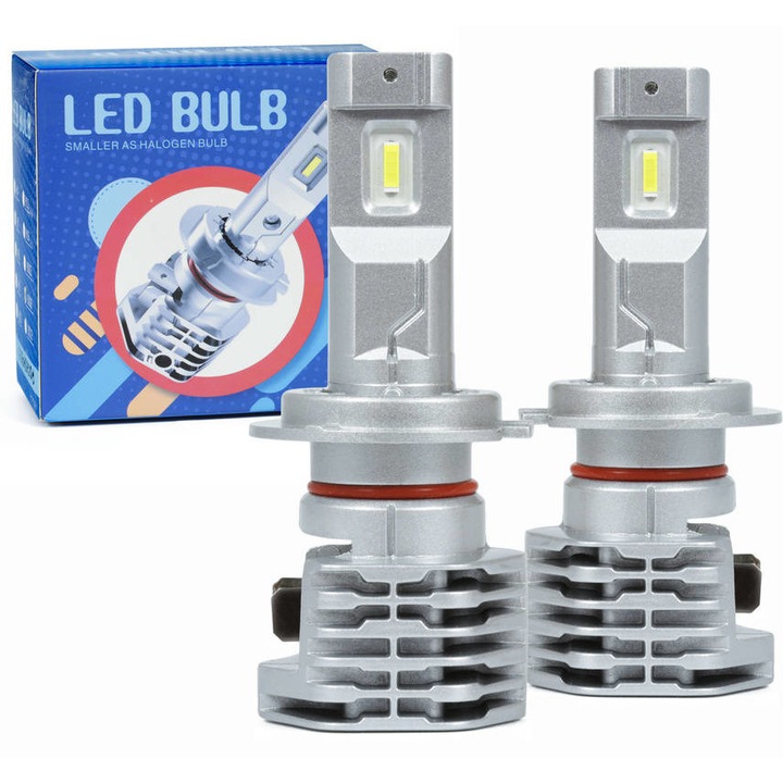 Set 2x becuri auto LED H7, Interlook, 2600 lm, 12-24 V