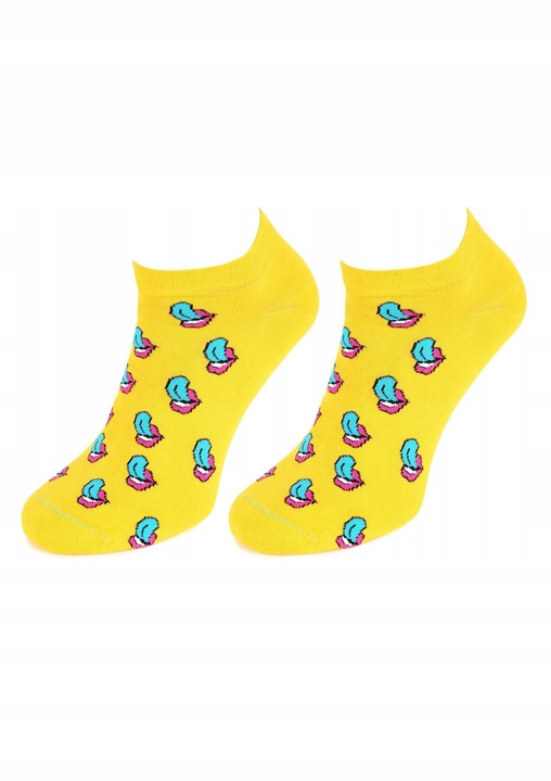 Sosete scurte barbati, Marilyn, Model limba, Bumbac/Poliamida/Elastan, Galben, 41-45 EU