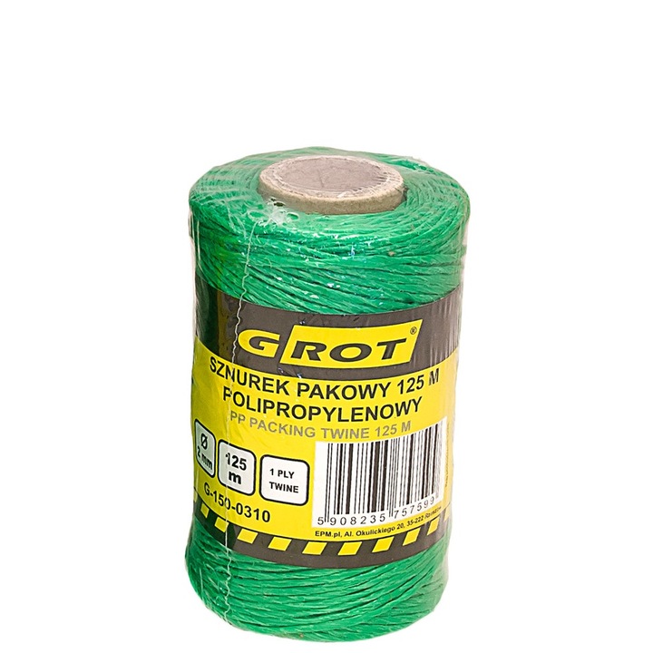 Оградно въже, Grot, Полипропилен, 2 mm x 125 m, Зелено