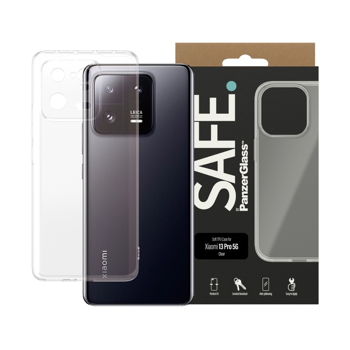 Hátsó biztonságos tok Xiaomi 13 Pro 5G-hez, átlátszó