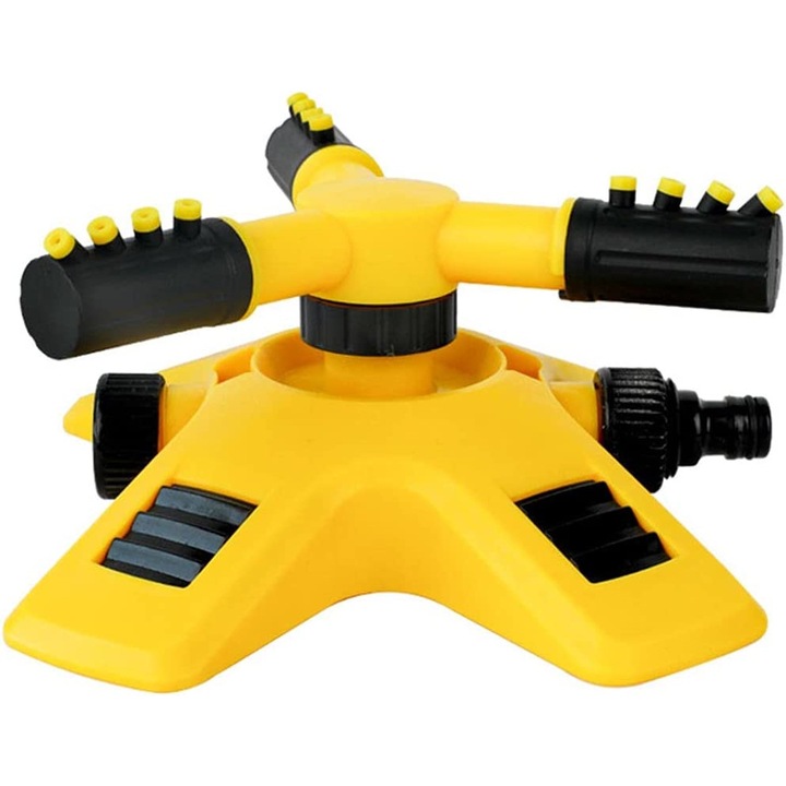 Forgó öntöző 3 karral, 9,1 m, ABS/PVC, fekete/sárga