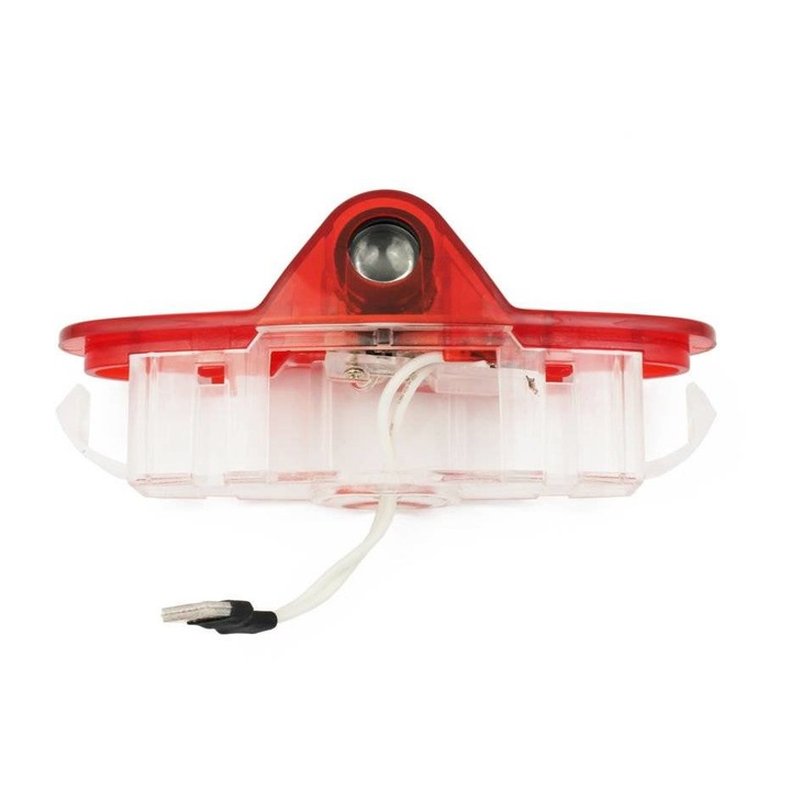 Set 2xbec proiectie logo auto, Interlook, Renault, 12V, Transparent/Rosu