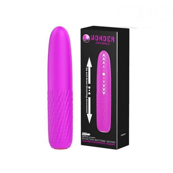 Вибратор Pretty love, Wonder Archibald, 7 функциi, Изработен от силикон, Перфектен за баня