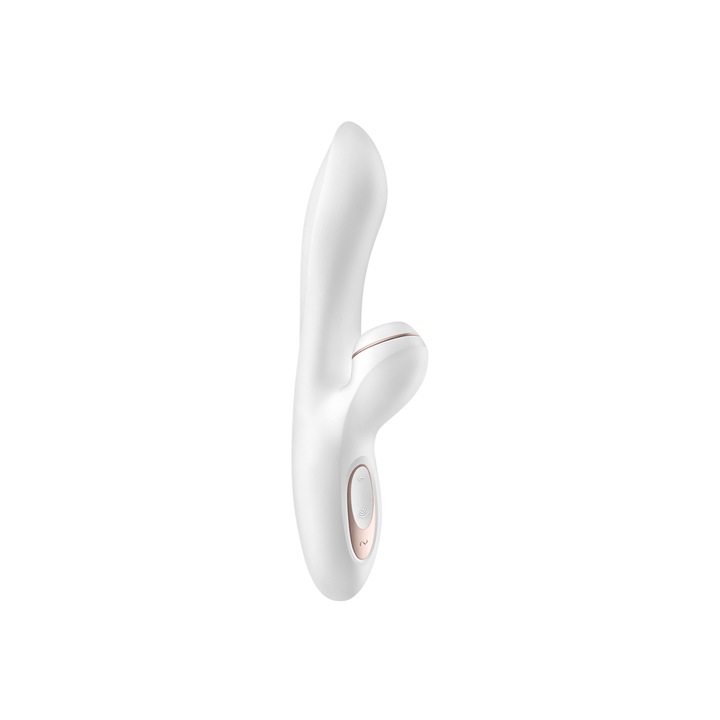 Vibrator, Satisfyer Pro+ G-Spot Rabbit, stimulare dubla, silicon, roz auriu, rezistent la apa, 22 cm
