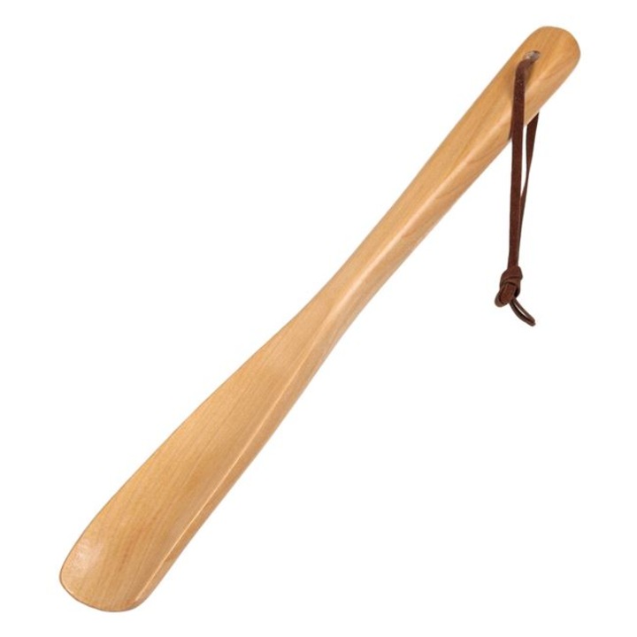 Incaltator VENITIVO ® din lemn cu agatatoare din piele, lung de 31 cm