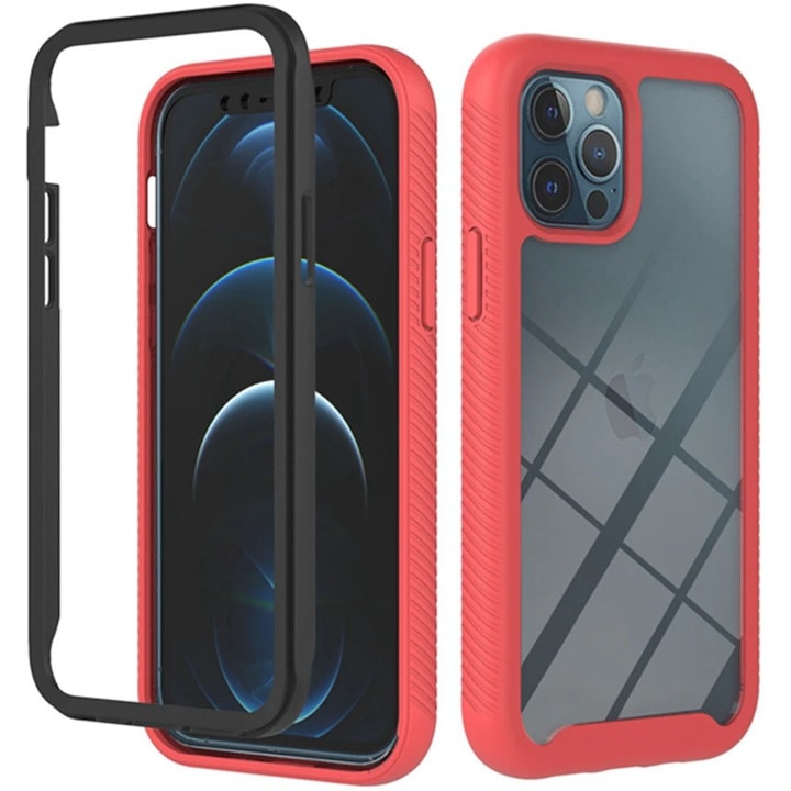 Husa telefon, Wooze, Plastic, Pentru Samsung Galaxy A42 5G, Rosu/Negru