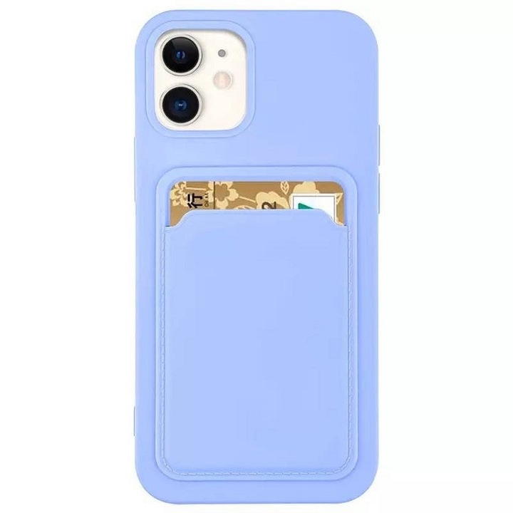 Samsung Galaxy A42 5G / M42 5G SM-A426B / M426B, husa din silicon, cu suport pentru card, slot pentru card Wooze, albastru deschis (104134)
