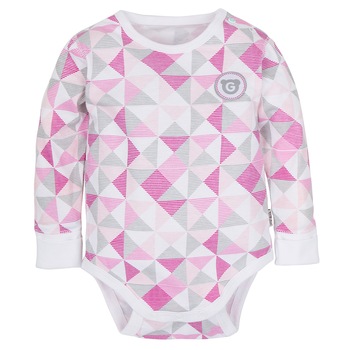 Body cu maneca lunga Gmini- Plus Pink-Figuri Geometrice, Roz Body cu maneca lunga Gmini- Plus Pink-Figuri Geometrice, Roz