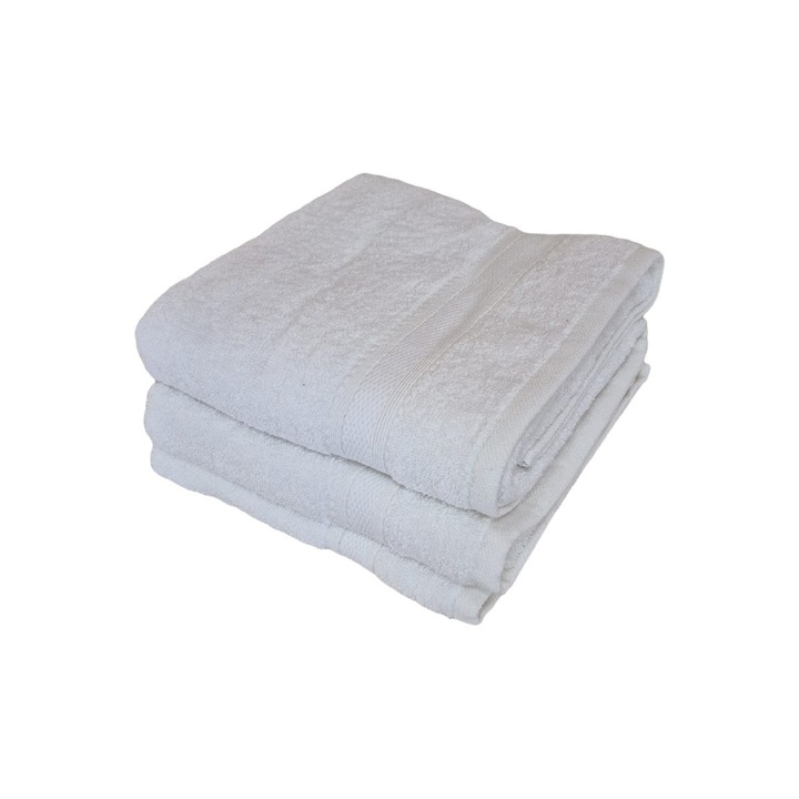 Set 3 prosoape din bumbac 100%, 50x90 / 70x140 cm - Alb