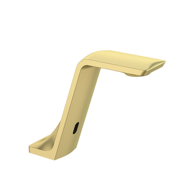 Смесител за мивка Pepe със сензор, Matt Gold, монтаж на мивка, захранване с батерии