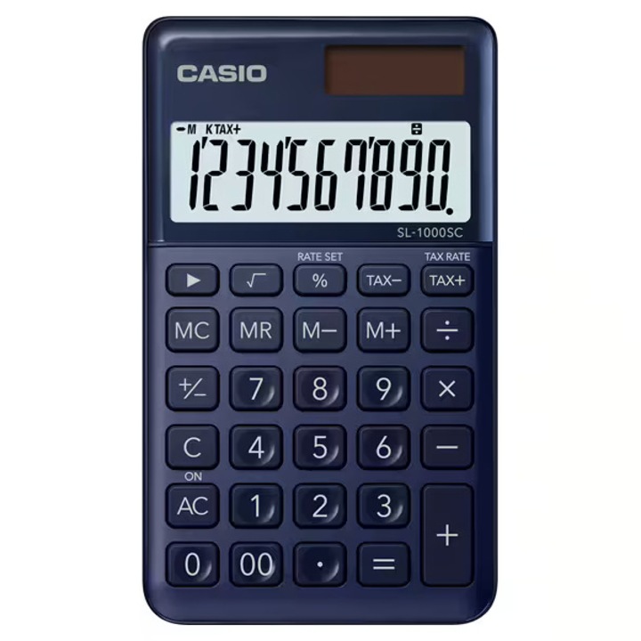 Calculator de buzunar, Casio, 1000 SC NY, Albastru inchis