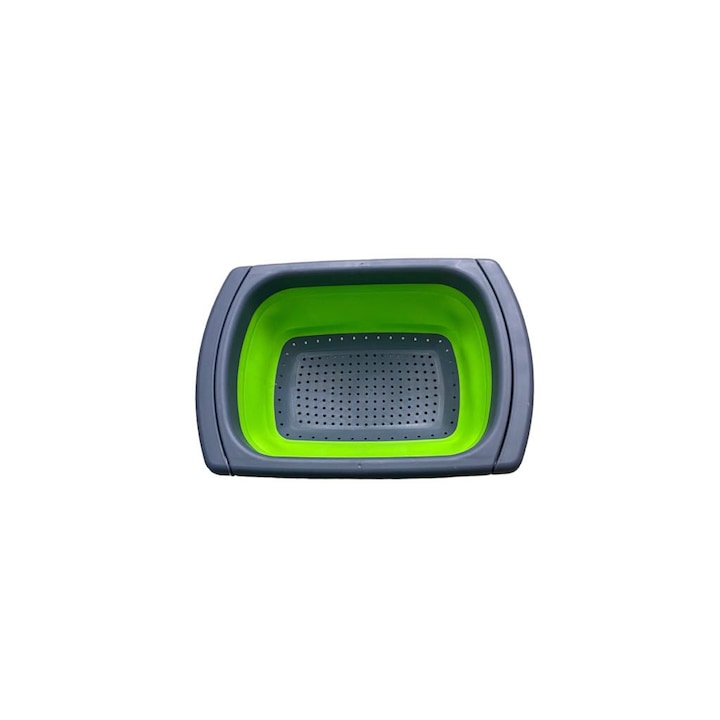 Strecuratoare pliabila din silicon cu manere extensibile, gri-verde 39 x 26 x12 cm