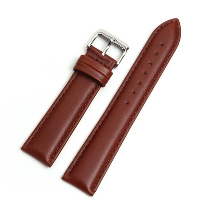 Curea ceas piele naturala, mm, Maro Mat