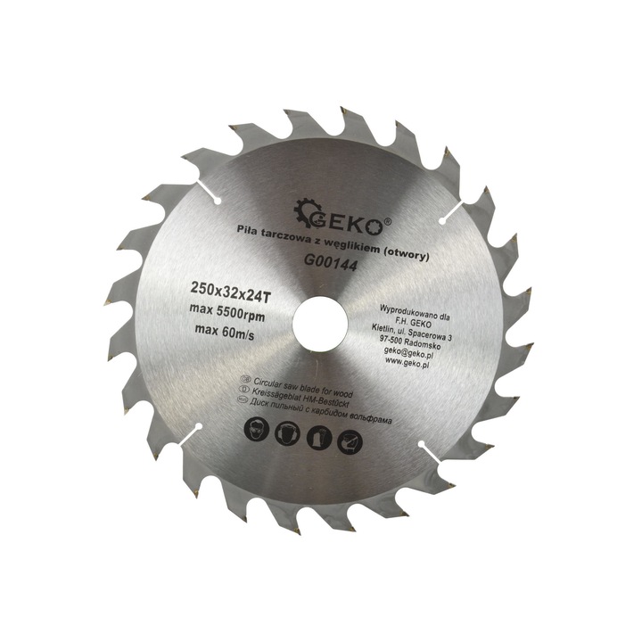 Geko G00144 fűrésztárcsa 250x32mm fához (G00144)