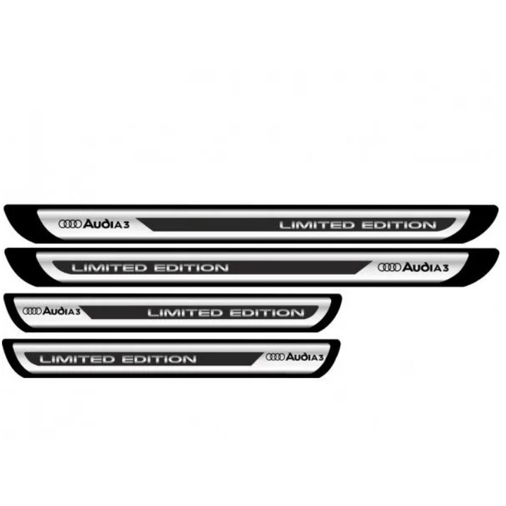 Set 4 stickere protectii praguri gri pentru Audi A3, Creative Rey® crom