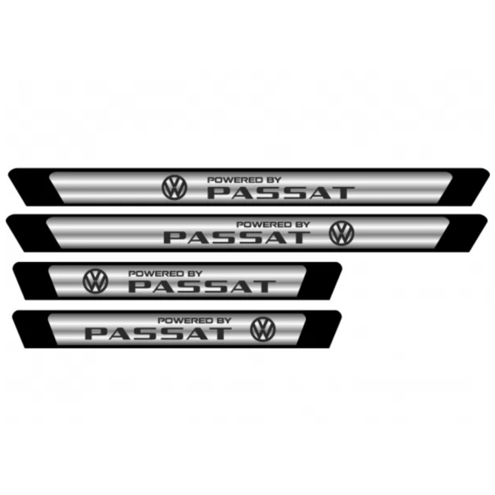 Set 4 stickere protectii praguri crom pentru VW Passat, Creative Rey®