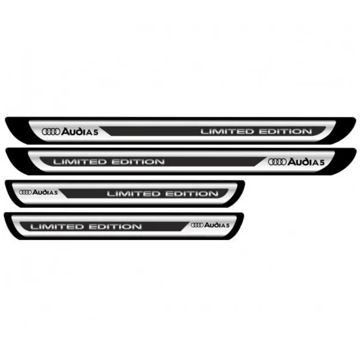 Set 4 stickere protectii praguri crom pentru Audi A5, Creative Rey®