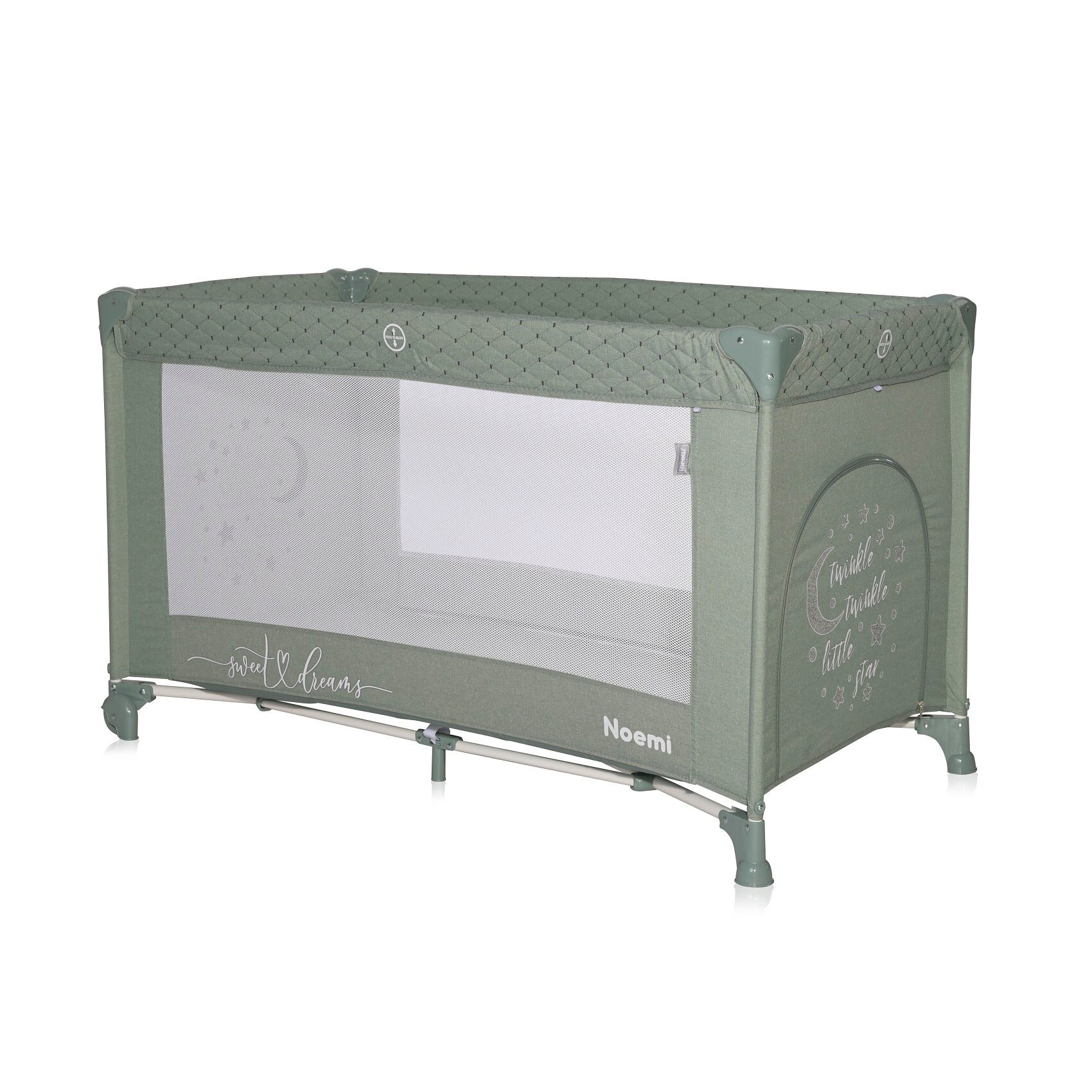 Patut pliabil, Lorelli, Noemi, 1 nivel, 120x60 cm, Iceberg Green Star