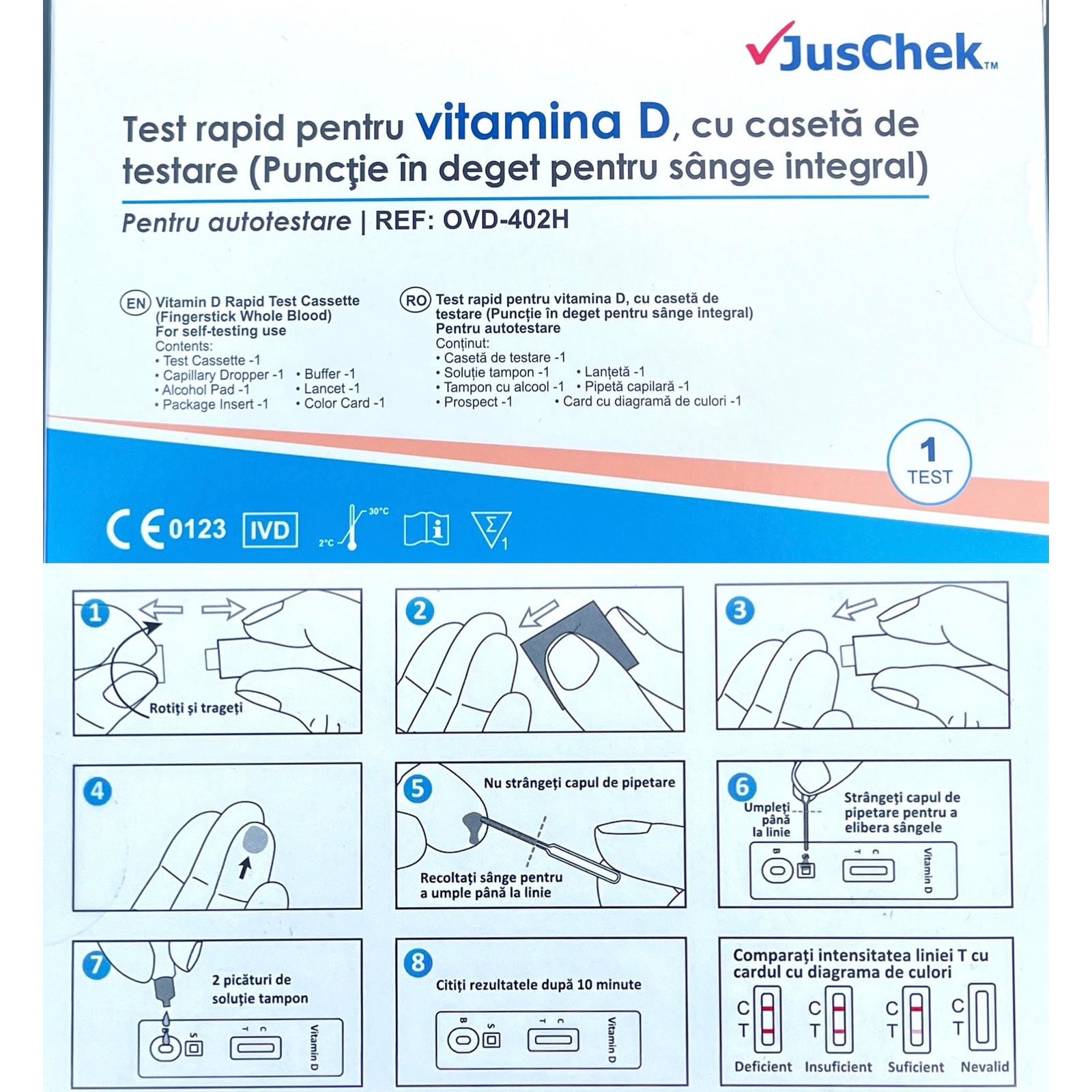 Test rapid pentru Vitamina D, autotestare, Juscheck eMAG.ro