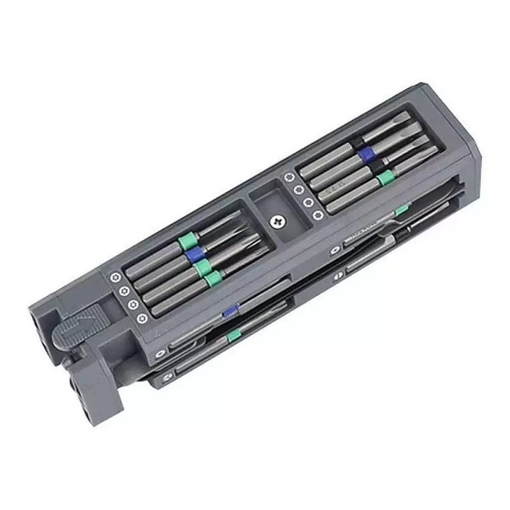 Surubelnita Multifunctionala Magnetica SIKS, Kit Pentru Reparatie Iphone, Samsung, Huawei, Allview, Sony, HTC, 31 Piese Pentru Desfacut Si Desurubat Componente Mobile