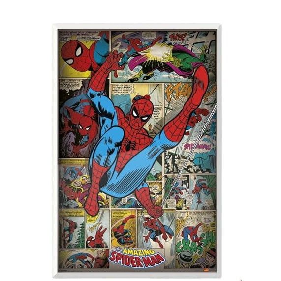 Poster géant intissé Thor Retro Comic Box - 100 x 200 cm - Multicolore