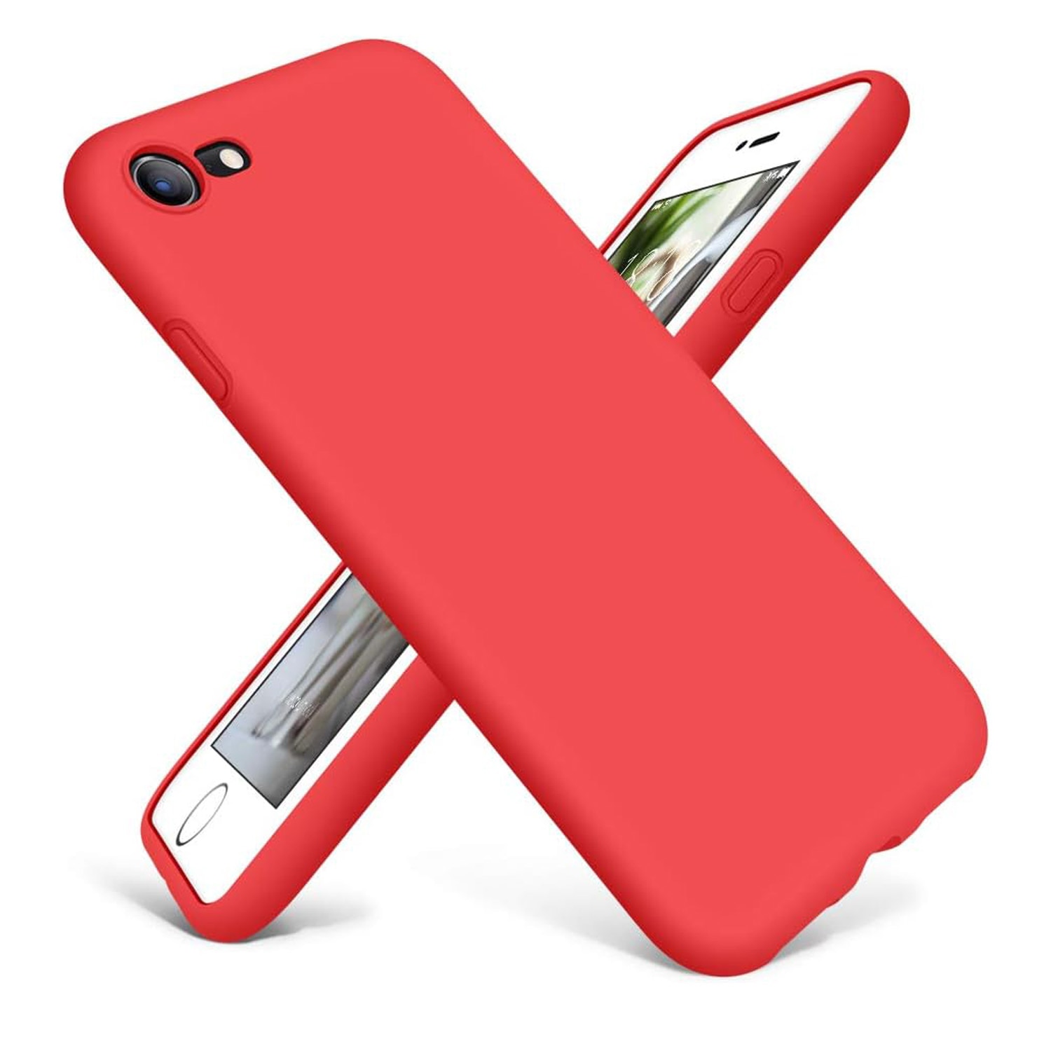 Husa Daden® Soft Silicone compatibila cuI iPhone 6Plus/6SPlus, Interior din Microfibra, Protectie la camera, Protectie sporita, Rosu
