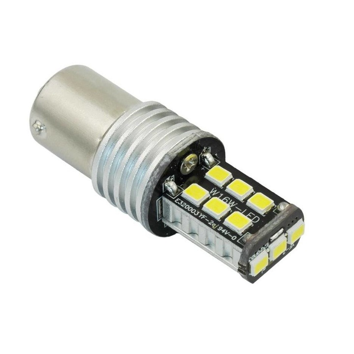 LED autó izzó, Interlook, PY21W, 12V, 430lm, hideg fehér