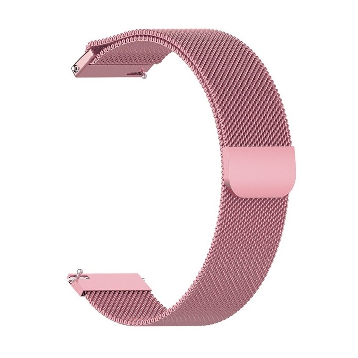 Best Accessories Elegant Milanese okosóra szíj, Huawei Watch GT 2 42mm / GT 3 42mm / Samsung Galaxy Watch 4 40/42/44/46 / Galaxy Watch 5 40/44/45mm / Amazfit GTS, 20mm órákhoz, rózsaszín