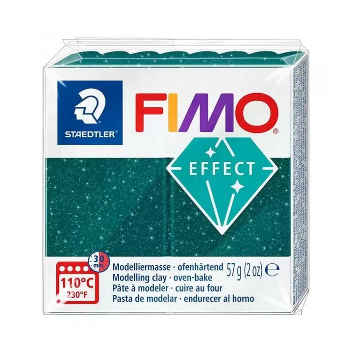 Pasta de modelaj FIMO Effect 57g Verde Galaxy