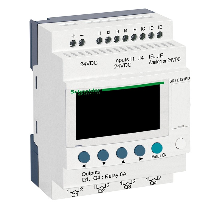 Releu compact, Schneider, Afisaj, 24VDC, Alb
