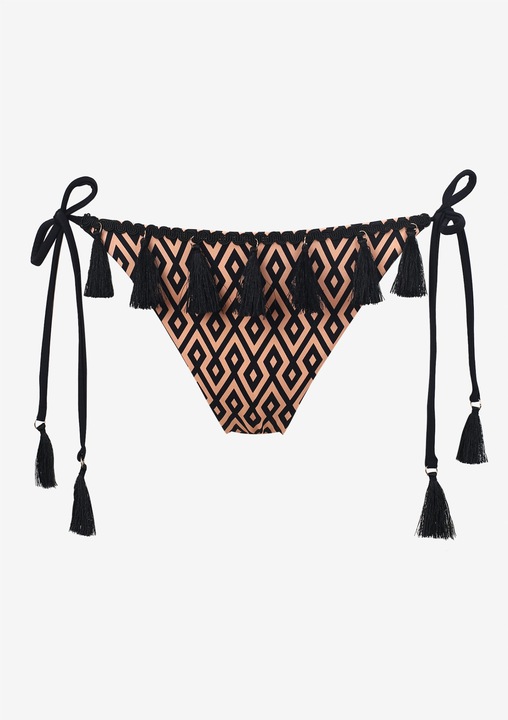 Slip de baie dama, Marilyn, Poliamida/Elastan, Negru/Bej, Negru/Bej