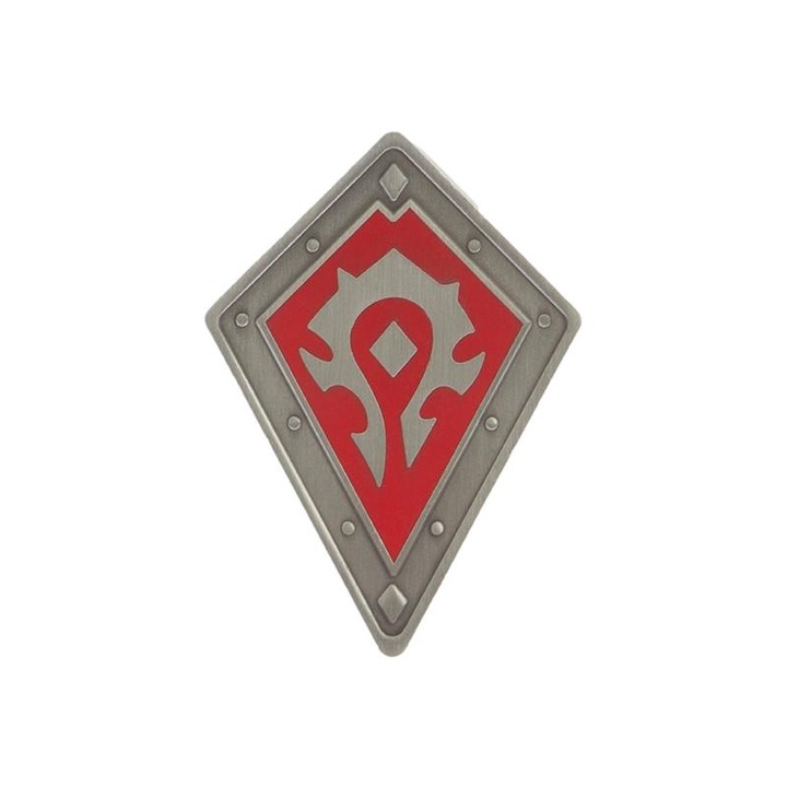 Магнит за хладилник World of Warcraft, Shield Horde, 5,1x3,6 см, метал, червен/сив