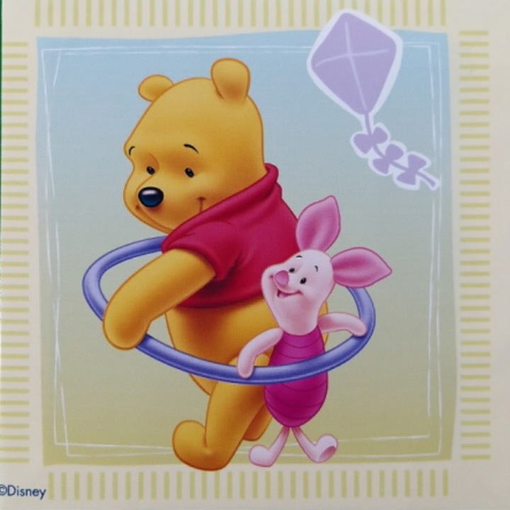Tablou canvas Disney Winnie & Piglet, multicolor, 20x20cm