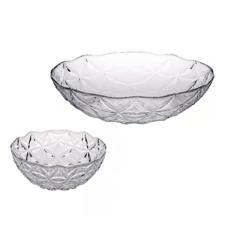 Set 7 boluri din sticla pentru salata, 1 bol mare si 6 mici, Pasabahce Estrella